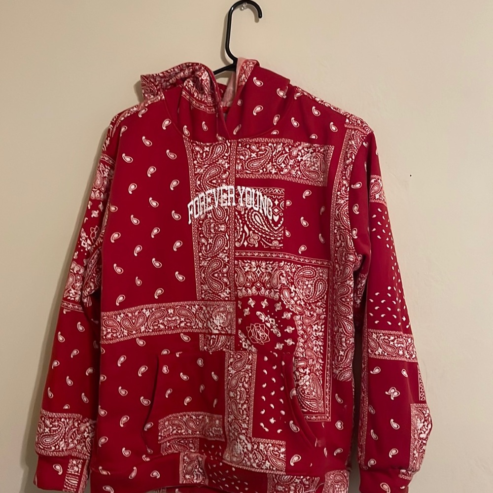 Forever young red hoodie